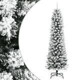 vidaXL Artificial Slim Christmas Tree with Flocked Snow 59.1 PVC&PE