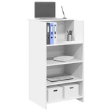 vidaXL Reception Desk White Engineered wood Medium Reception Desk