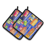 Caroline'S Treasures Lobster Bouys Pair Of Pot Holders 8723-2Pthd, 7.5Hx7.5W, Multicolor