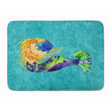 Caroline'S Treasures Blonde Mermaid On Teal Floor Mat, 19 X 27, Multicolor