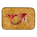 Caroline'S Treasures Ginger Red Headed Mermaid On Gold Dish Drying Mat, 14 X 21, Multicolor
