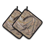 Caroline'S Treasures Deer Horns Pair Of Pot Holders 8732Pthd, 7.5Hx7.5W, Multicolor