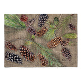 Caroline'S Treasures 8735Plmt Pine Cones Fabric Placemat, Multicolor