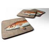 Caroline'S Treasures 8736Fc Fish Red Fish Foam Coasters (Set Of 4), 3.5 H X 3.5 W, Multicolor