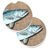 Caroline'S Treasures Fish Speckled Trout Set Of 2 Cup Holder Car Coasters 8737Carc, 2.56, Multicolor