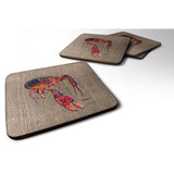 Caroline'S Treasures 8739Fc Crawfish Foam Coasters (Set Of 4), 3.5 H X 3.5 W, Multicolor