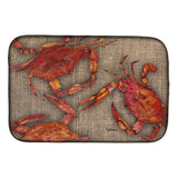 Caroline'S Treasures Cooked Crabs On Faux Burlap Dish Drying Mat, 14 X 21, Multicolor
