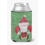Christmas Santa Fleur De Lis Can Or Bottle Beverage Insulator Hugger