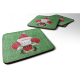 Caroline'S Treasures 8746Fc Christmas Santa Fleur De Lis Foam Coasters (Set Of 4), 3.5 H X 3.5 W, Multicolor