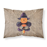 Caroline'S Treasures 8748Pillowcase Halloween Pumpkin Bat Fleur De Lis Moisture Wicking Fabric Standard Pillowcase, Large, Mul