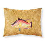 Caroline'S Treasures 8751Pillowcase Hog Snapper On Gold Fabric Standard Pillowcase, Large, Multicolor