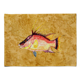 Caroline'S Treasures 8751Plmt Hog Snapper On Gold Fabric Placemat, Multicolor