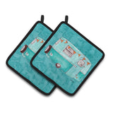 Caroline'S Treasures Welcome To The Trailer Pair Of Pot Holders 8762Pthd, 7.5Hx7.5W, Multicolor