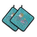 Caroline'S Treasures Welcome To The Trailer Pair Of Pot Holders 8765Pthd, 7.5Hx7.5W, Multicolor