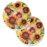 Caroline'S Treasures Sunflowers Set Of 2 Cup Holder Car Coasters 8766Carc, 2.56, Multicolor