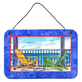 Caroline'S Treasures Adirondack Chairs Blue Aluminum Metal Wall Or Door Hanging Prints, 8 X 12