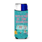 Welcome To The Trailer Retro Glamping Trailer Ultra Beverage Insulators For Slim Cans 8782Muk