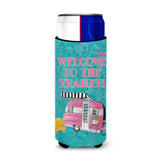 Welcome To The Trailer Retro Glamping Trailer Ultra Beverage Insulators For Slim Cans 8783Muk