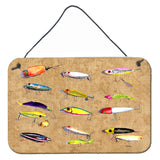 Caroline'S Treasures Fishing Lures Aluminum Metal Wall Or Door Hanging Prints, 8 X 12