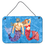Caroline'S Treasures Mermaid And Merman Aluminum Metal Wall Or Door Hanging Prints, 8 X 12