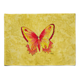 Caroline'S Treasures 8857Plmt Butterfly On Yellow Fabric Placemat, Multicolor
