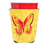 Butterfly On Yellow Red Solo Cup Beverage Insulator Hugger