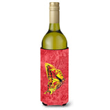 Butterfly On Red Wine Bottle Beverage Insulator Beverage Insulator Hugger