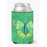 Butterfly Green On Green Can Or Bottle Beverage Insulator Hugger