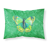 Caroline'S Treasures 8863Pillowcase Butterfly Green On Green Moisture Wicking Fabric Standard Pillowcase, Large, Multicolor