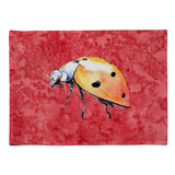 Caroline'S Treasures 8868Plmt Lady Bug On Red Fabric Placemat, Multicolor