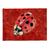 Caroline'S Treasures 8870Plmt Lady Bug On Deep Red Fabric Placemat, Multicolor