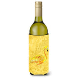 Flamingo On Yellow Wine Bottle Beverage Insulator Beverage Insulator Hugger