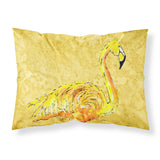 Caroline'S Treasures 8872Pillowcase Flamingo On Yellow Moisture Wicking Fabric Standard Pillowcase, Large, Multicolor