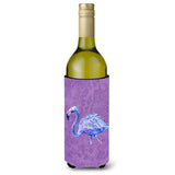 Flamingo On Purple Wine Bottle Beverage Insulator Beverage Insulator Hugger