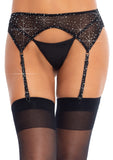 Leg Avenue Rhinestone Garter Belt. Black Color