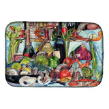 Caroline'S Treasures Wine Crab Shrimp And Oysters Dish Drying Mat, 14 X 21, Multicolor