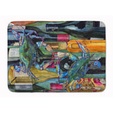 Caroline'S Treasures Blue Crabby Wine Bottles Floor Mat, 19 X 27, Multicolor