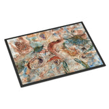 Caroline'S Treasures 8939Mat Crabs, Shrimp And Oysters On The Loose Indoor Or Outdoor Mat, 18 X 27, Multicolor