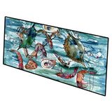 Crabs, Shrimp And Oysters In Water Indoor Or Outdoor Runner Mat 28X58 8944Hrm2858