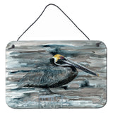 Caroline'S Treasures 8946Ds812 Pelican In Grey Wall Or Door Hanging Prints, 8 X 12, Multicolor