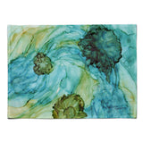 Caroline'S Treasures 8952Plmt Abstract In Teal Flowers Fabric Placemat, Multicolor