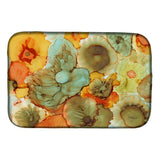Caroline'S Treasures Abstract Flowers Teal And Orange Dish Drying Mat, 14 X 21, Multicolor