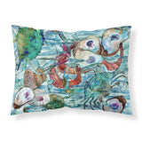 Caroline'S Treasures Watery Shrimp, Crabs And Oysters Fabric Standard Pillowcase 8964Pillowcase, Multicolor