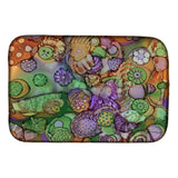 Caroline'S Treasures Abstract In Purple Green And Orange Dish Drying Mat, 14 X 21, Multicolor