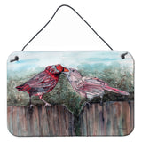 Caroline'S Treasures Red Bird Feeding Wall Or Door Hanging Prints 8981Ds812, 8H X 12W, Multicolor