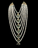 BR498 Insia bridal jadavi lacha satlada set in emeralds , ( READY TO SHIP )
