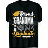 Class of 2026 Graduate "Proud Mom" T-Shirt – Senior 2025-2026 Graduation Design, Premium 100% Cotton Unisex Milestone Top, Soft Lived-In Heavyweight High School & College Fan Shirt, Made in USA