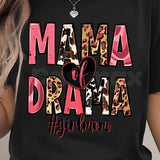 Women’s "MAMA" Print T-Shirt – Fashion Casual Round Neck Graphic Tee, Premium 100% Cotton Minimalist Motherhood Top, Soft Lived-In Heavyweight Stylish Mama Shirt, Made in USA