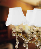 5"W x 4"H Set of 6 Down White Scallop Stretch Clip-on Candelabra Lampshade