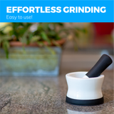 Mortar and Pestle Set - Small EZ-Grip Silicone & Porcelain Mortar With Non-Slip Scratch Proof Silicone Base - herb or spice grinder, pill crusher